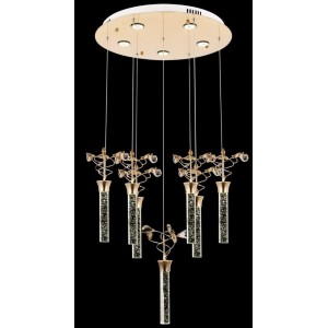 METAL LED and BUBBLE GLASS CHANDELIER 50 CM DIAMETER LOAD: 100 CM